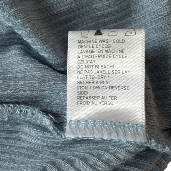 Gentle Fawn Tank Top Double V Neck Light Blue Spaghetti Straps Ribbed Women Med - Picture 8 of 10